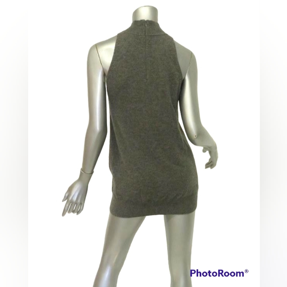 VINCE Cashmere Jewel Neck Tunic Sweater Sleeveless Grey Gray Soft Sz XS - Picture 2 of 12